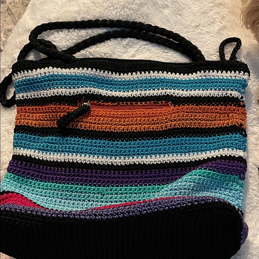 The Sak Colorful Striped Crochet Shoulder Bag